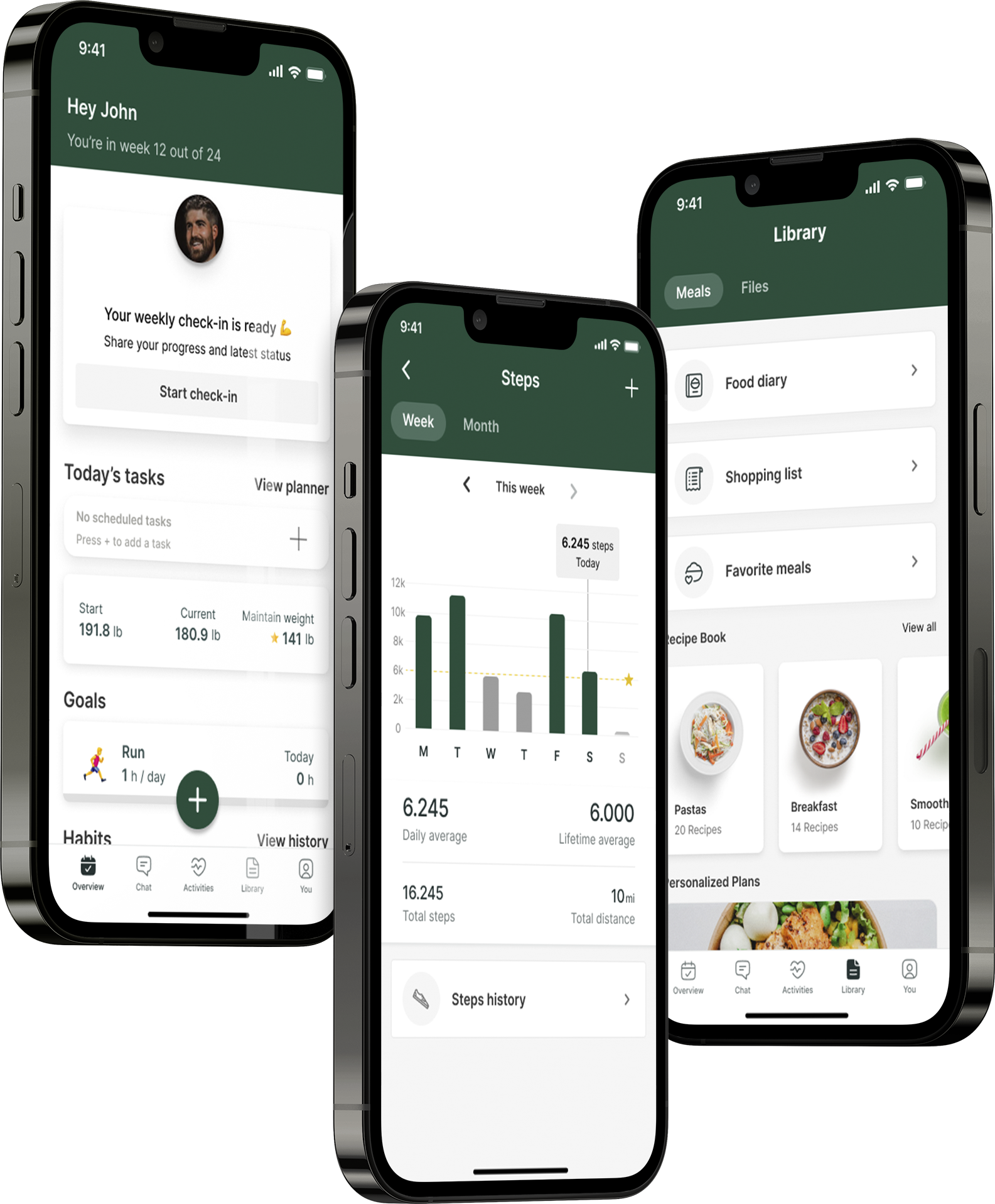 A mockup of the coaching app showcasing the features.